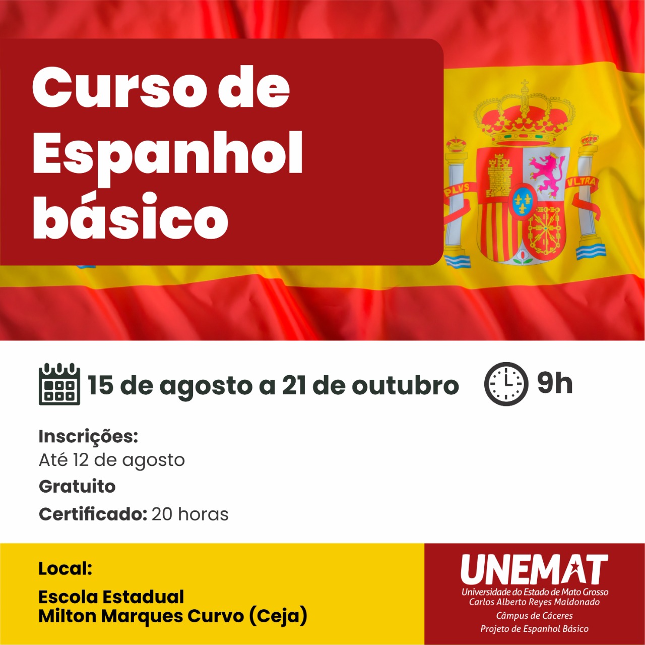 Curso Online de Espanhol c/ Certificado Final